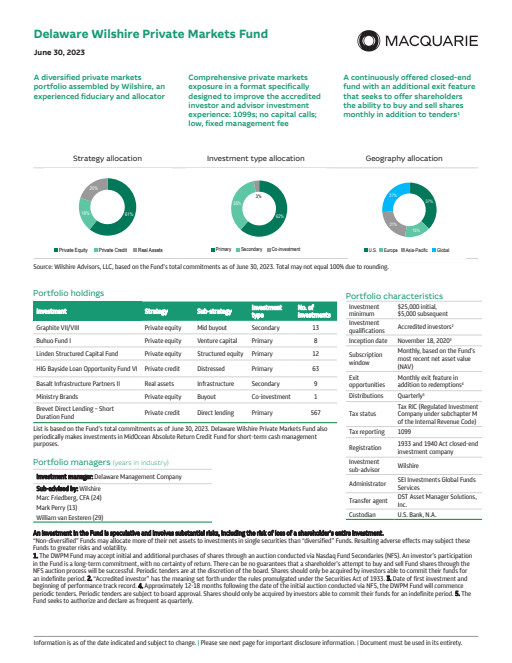 thumbnail image of Delaware Wilshire Private Markets Fund - Fact Sheet FS-DWPM.pdf